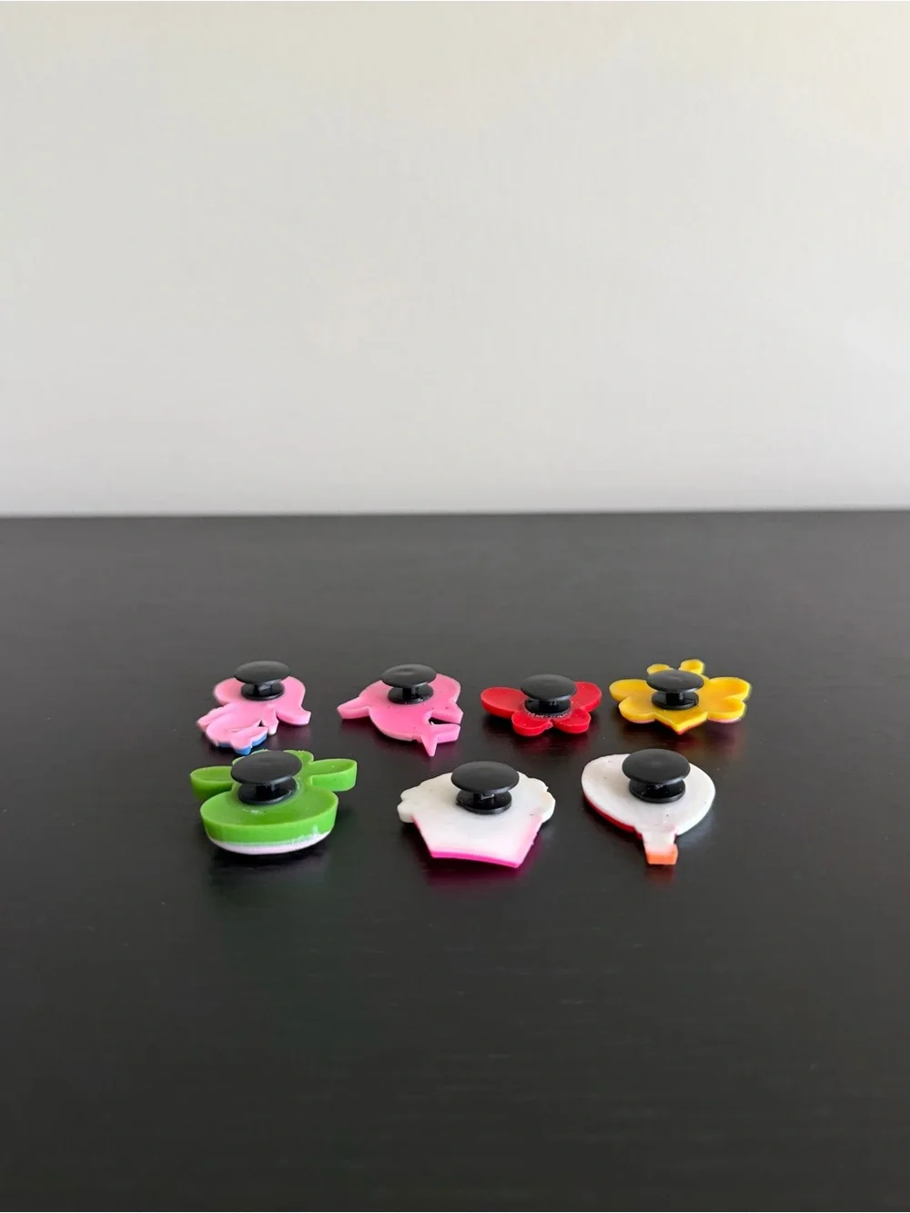 Multicolor Cartoon Shoe Charms Mermaid Shark Cow Butterfly Bee Cupcake 7pc